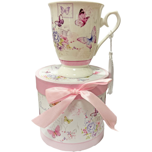 Floral Coffee Cup with Decorative Box - Pink Garden
