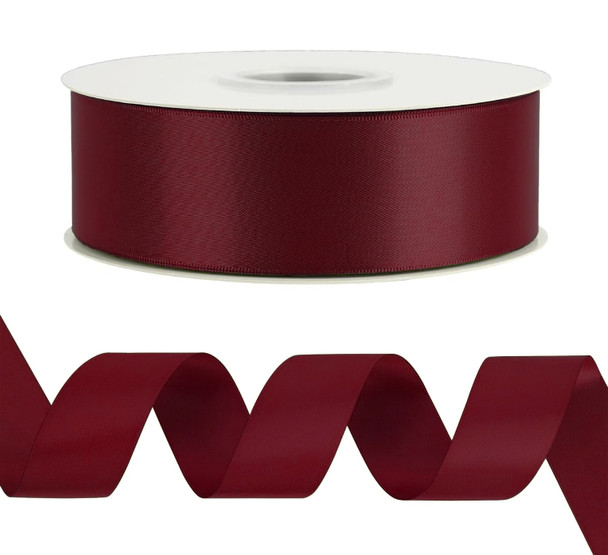 1.5" Single Face Satin Ribbon - Burgundy - 50 Yards 1.5" Single Face Satin Ribbon - Burgundy - 50 Yards