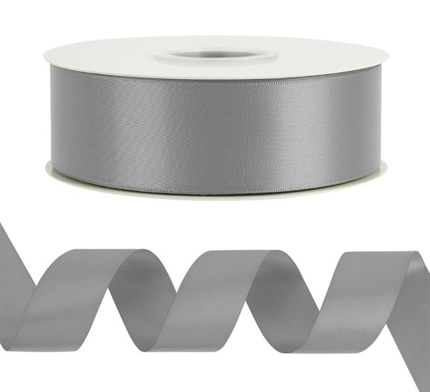 1.5" Single Face Satin Ribbon - Silver - 50 Yards 1.5" Single Face Satin Ribbon - Silver - 50 Yards