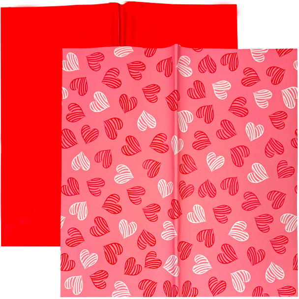 Printed Hearts Floral Wrapping Paper Red - 20 Sheets Printed Hearts Floral Wrapping Paper Red - 20 Sheets