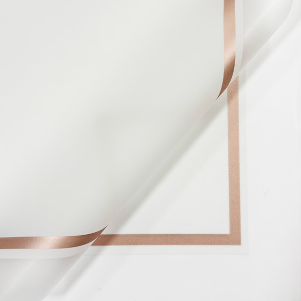 Gold Edge Translucent White Floral Wrapping Paper - 20 Sheets