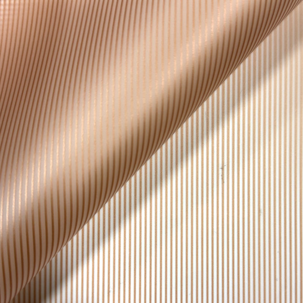 Frosted Vertical Stripes Floral Wrapping Paper - 20 Sheets - Rose Gold