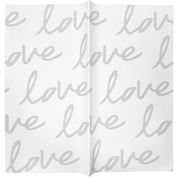 "Love" Floral Wrapping Paper - 20 Sheets - White