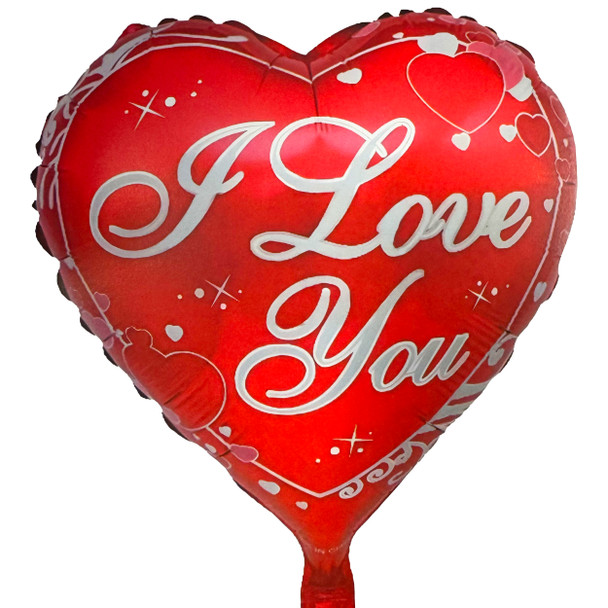 18" I Love You Hearts Mylar Foil Balloon - 10 Pieces