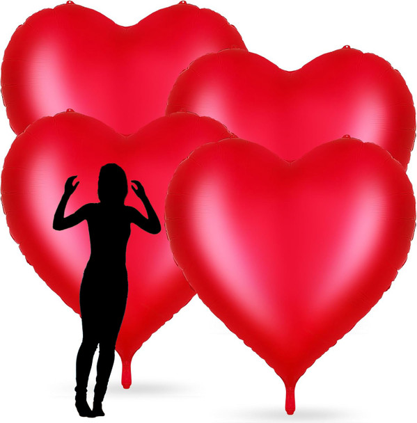 63" Giant XL Red Heart Balloon - 1 Piece