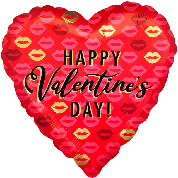 18" Happy Valentine's Day Mylar Foil Balloons - 10 Pieces