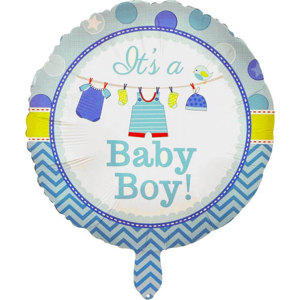 18" It's a Baby Boy Mylar Foil Balloon - 10 Pieces