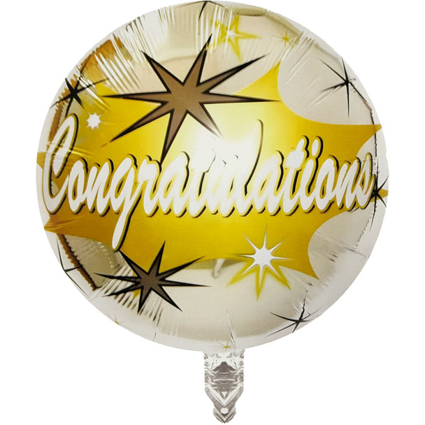18" Congratulations Mylar Foil Balloon - 10 Pieces