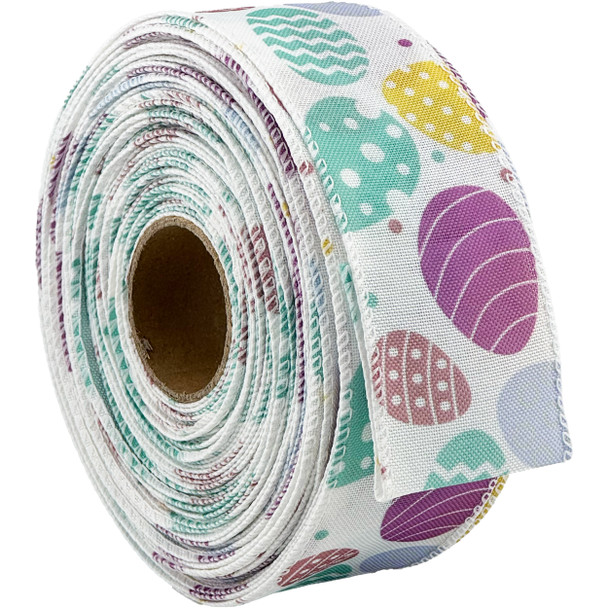 2" x 25 Yards Easter Eggs Wired Ribbon