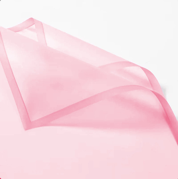 Pink Border Translucent Floral Wrapping Paper - 20 Sheets