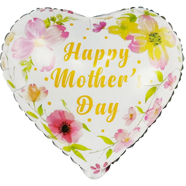 18" Happy Mother's Day Spring Foil Balloon - 10 Pieces
