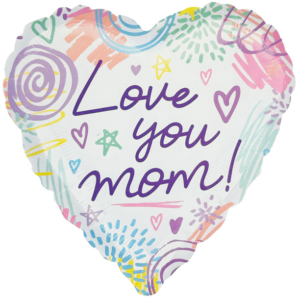 18" Happy Mother's Day Pastels Foil Balloon - 10 Pieces