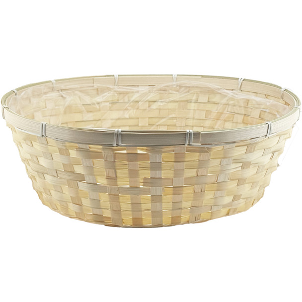 15" Oval Bamboo Basket with Liner