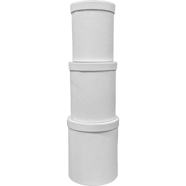 11"  Velvet Floral Boxes - Set of 3 - White