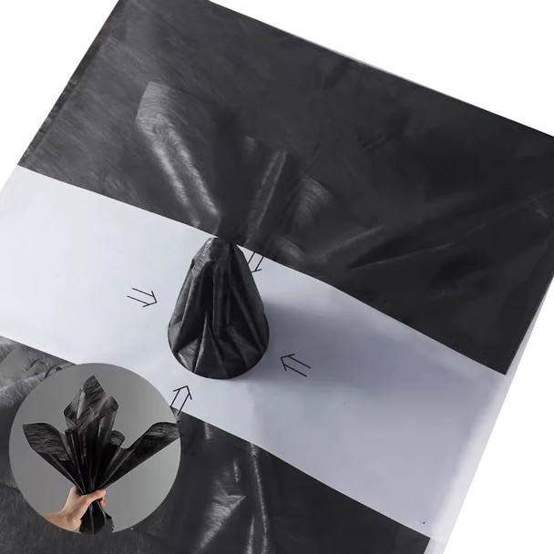 Non-Woven Fabric Floral Wrapping Paper - Black - 50 Sheets