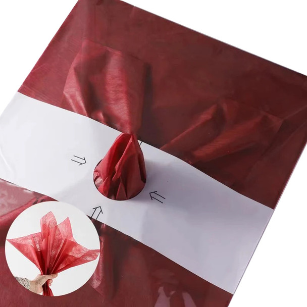 Non-Woven Fabric Floral Wrapping Paper - Red - 50 Sheets