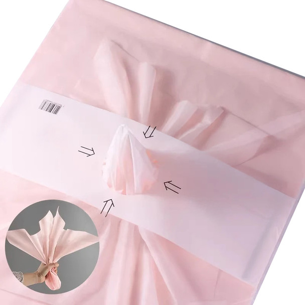 Non-Woven Fabric Floral Wrapping Paper - Pink - 50 Sheets