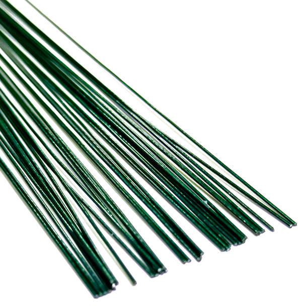 18" Green Cut Straight Florist Wire - 24GA - 30 Pieces