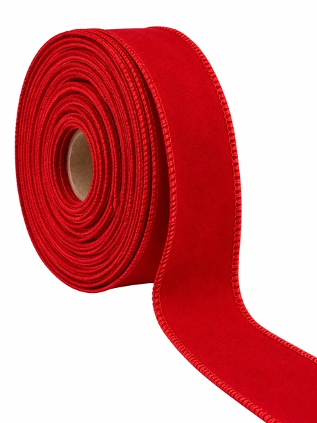 1.5" x 50 Yards Red Waterproof Velvet Ribbon – Wired Edge