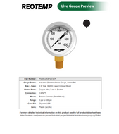 Pressure Gauge - Liquid Filled, 1/4"NPT, 0-600psi, 2.5" Face, Bottom mount, 304 Stainless Case, Brass Internal & connection P/N: PG25C2A4P23-G-P