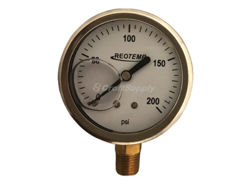 1/4" npt air pressure gauge 0-30 psi side bottom mount 2" face&DB 