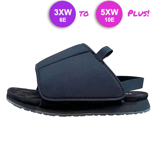 Pedors Classic MAX Wrap Sandals For Lymphedema Black (WRX600) (PAIR)