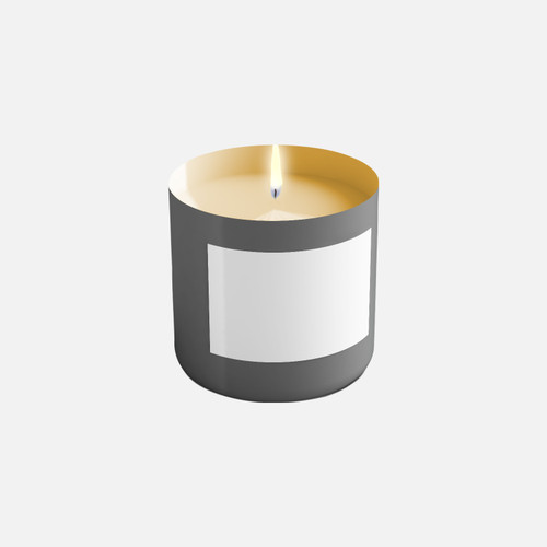 Scented candle in metal vase