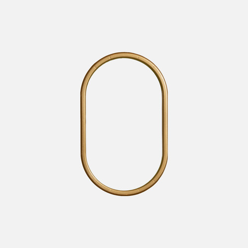 Gold oval mirror