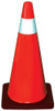 28" Orange outdoor cone with reflective collar