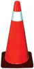 28" Orange outdoor cone with reflective collar