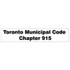 Toronto Municipal Code Chapter 915 Sticker