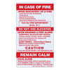 In Case Of Fire Sign Temporal 2 Stage Elevator false Alarm Acrylic