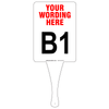 Custom hand‑held evacuation sign with user-defined wording