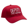 Red Deputy Fire Warden Hat with white letters for emergency visibility
