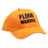 Orange Floor Warden Hat With Navy Blue Letters