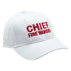 White Chief Fire Warden Hat with Red Letters