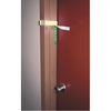 Glow-in-the-dark “Clear Out” evacuation door marker with reflective flip bar and vacant safety seal