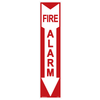 Fire Alarm Arrow Sticker – red safety direction label