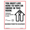 Small vinyl “You Must Live Here” Smoke-Free Ontario sticker with symbols.