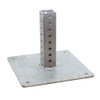 Metal sign post base for secure mounting on solid surfaces