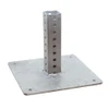 Metal sign post base for secure mounting on solid surfaces