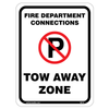 No Parking Fire Department Connections Sign
