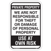 Use at Own Risk Aluminum Sign