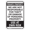 Use at Own Risk Aluminum Sign