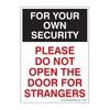 Do Not Open Door for Strangers Sticker