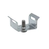 Stainless steel bracket with bolt for mounting signs on various post types