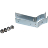 "L" shaped galvanized steel sign bracket with nuts and screws.