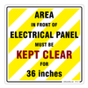 Electrical Panel Kept Clear Sticker, 11 x 11"