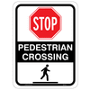 Pedestrian Crossing Sign with symbols and text
