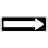 Clear and visible Arrow Directional One Way Sign in a parking lot